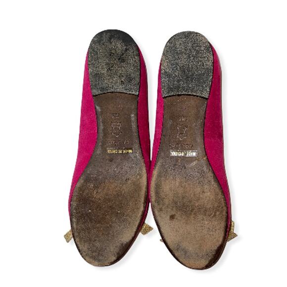 Cochni Italy Pink Suede Flats Size 38.5 - Picture 7 of 9